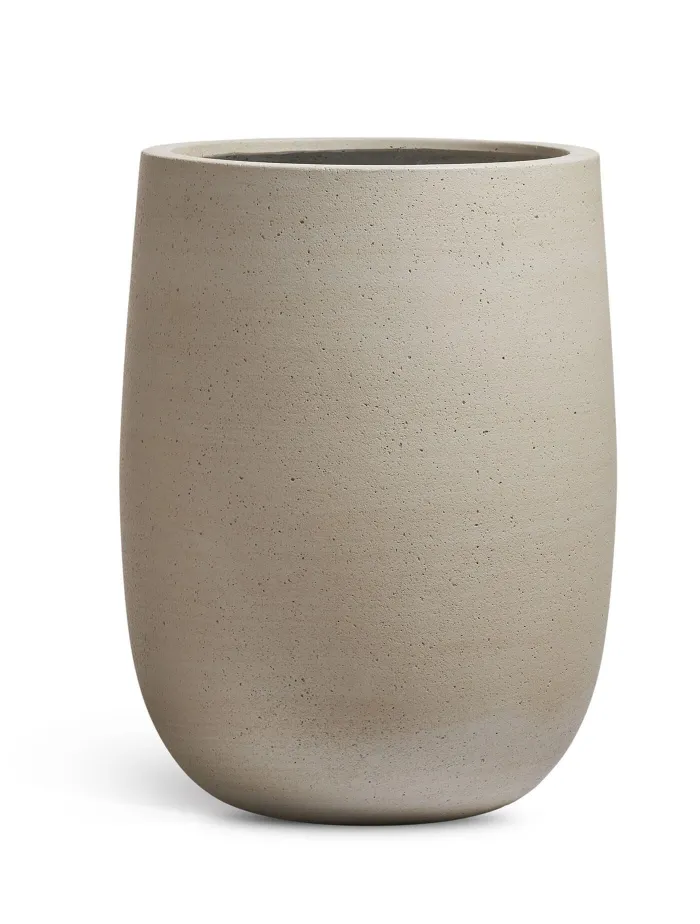 Кашпо Fine Rock - TREEZ ERGO - Белый песок -  Высокая округлая чаша
