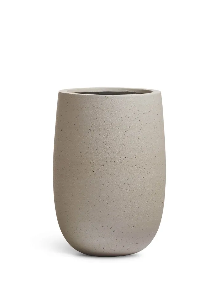 Кашпо Fine Rock - TREEZ ERGO - Белый песок -  Высокая округлая чаша