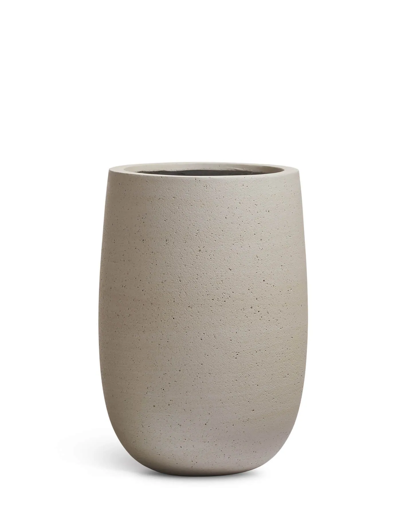 Кашпо Fine Rock - TREEZ ERGO - Белый песок -  Высокая округлая чаша