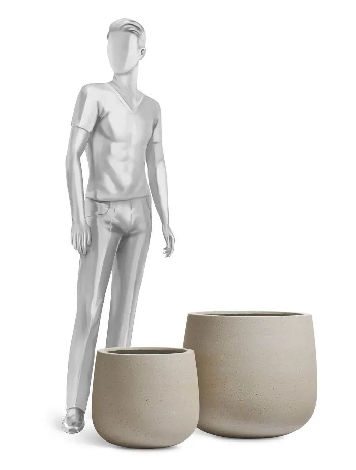 Кашпо Fine Rock -  TREEZ ERGO - Белый песок -  Design-чаша Classic