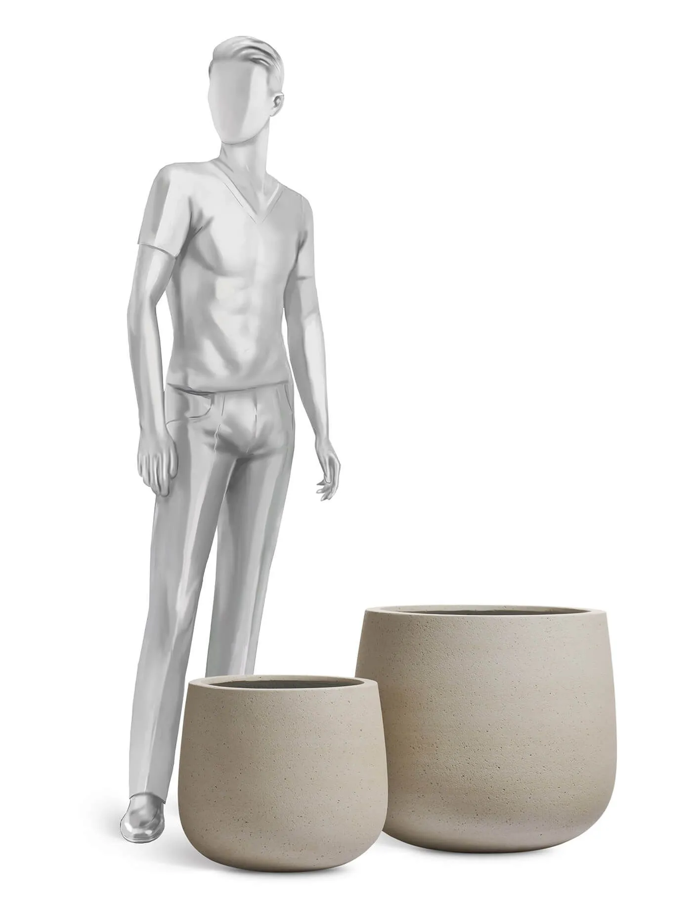 Кашпо Fine Rock -  TREEZ ERGO - Белый песок -  Design-чаша Classic