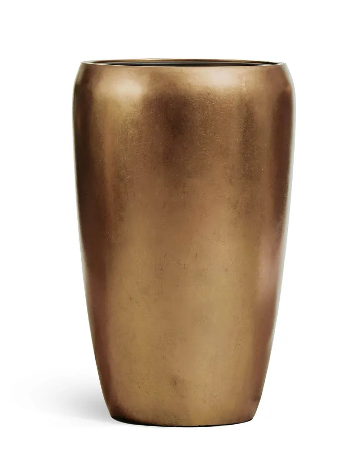 Кашпо Metal - TREEZ Effectory - Тёмное матовое золото - Высокий округлый конус