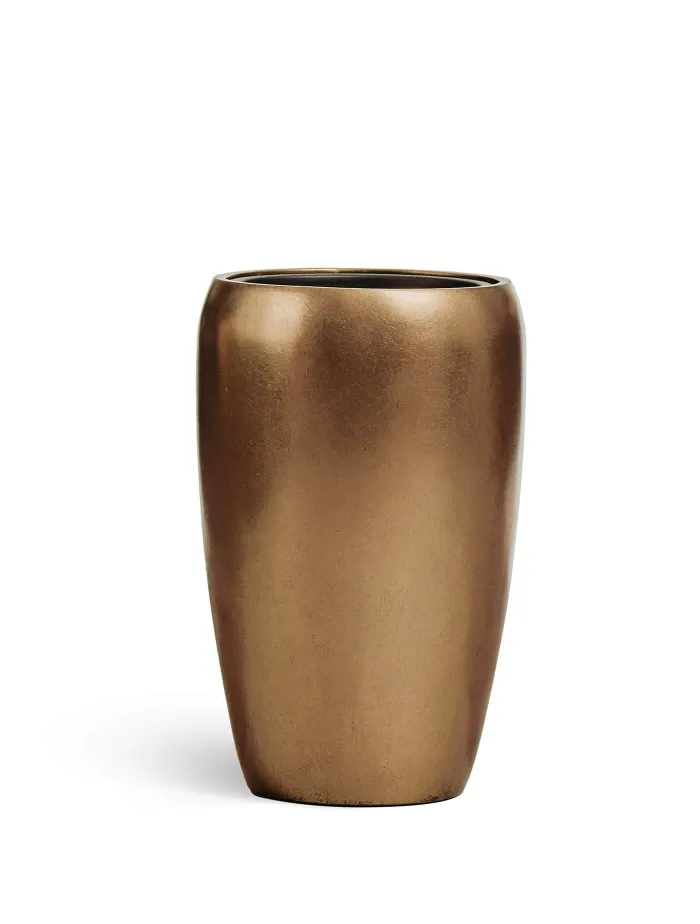 Кашпо Metal - TREEZ Effectory - Тёмное матовое золото - Высокий округлый конус
