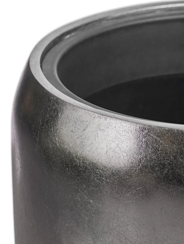 Кашпо Metal - TREEZ Effectory - Стальное серебро - Высокий округлый конус