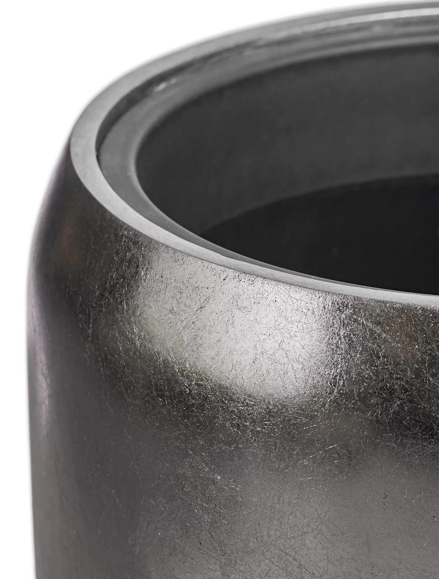 Кашпо Metal - TREEZ Effectory - Стальное серебро - Высокий округлый конус