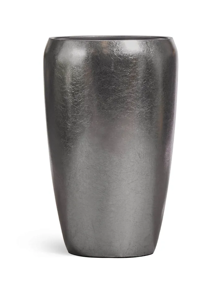 Кашпо Metal - TREEZ Effectory - Стальное серебро - Высокий округлый конус