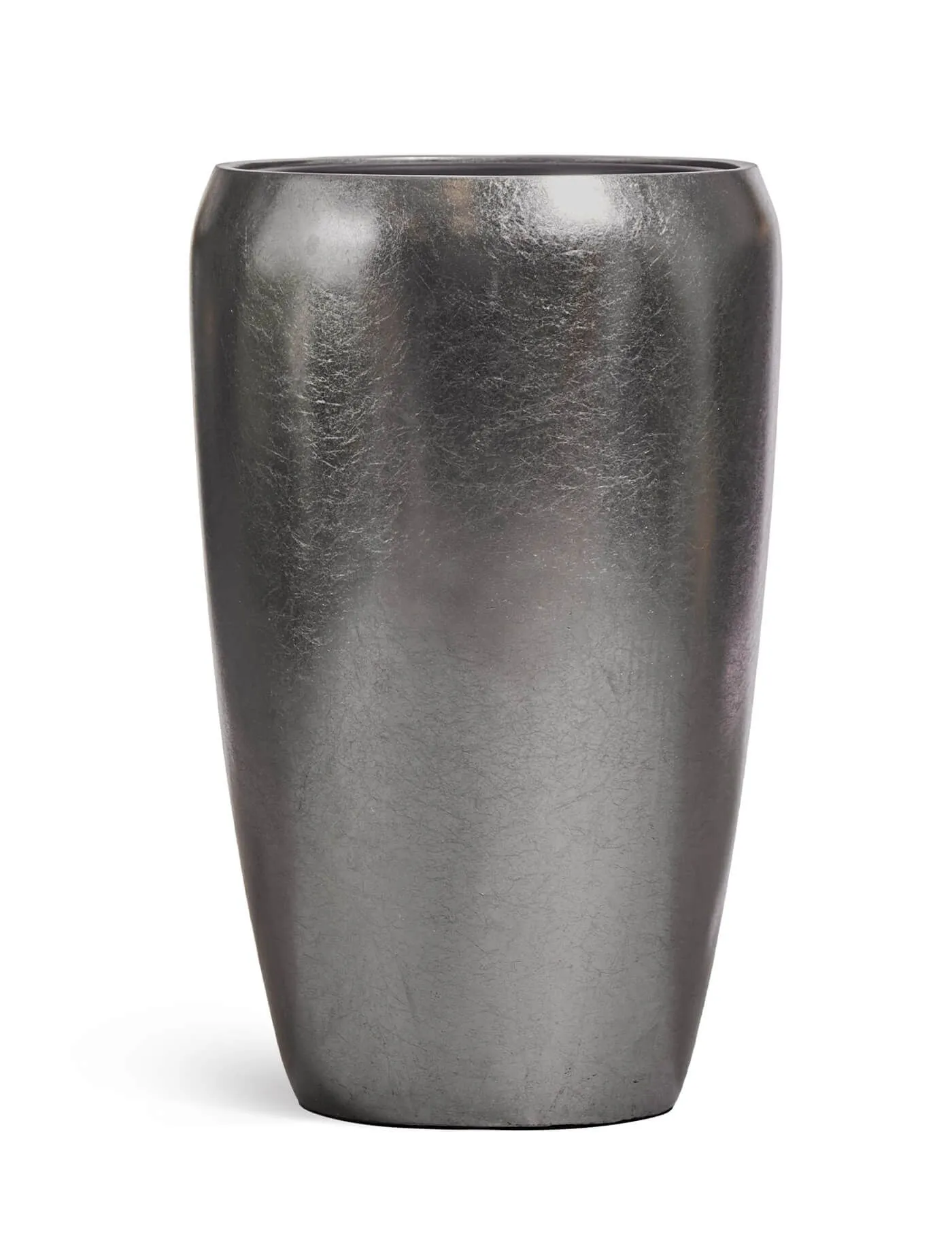 Кашпо Metal - TREEZ Effectory - Стальное серебро - Высокий округлый конус