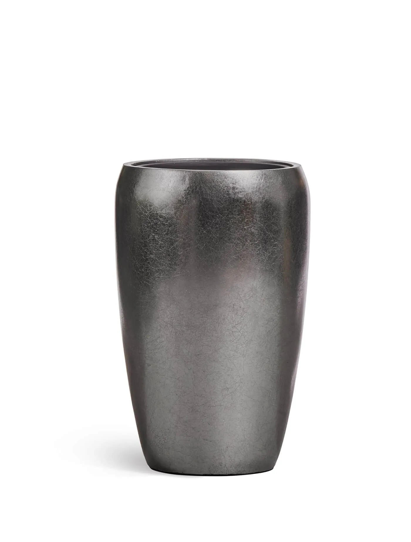 Кашпо Metal - TREEZ Effectory - Стальное серебро - Высокий округлый конус