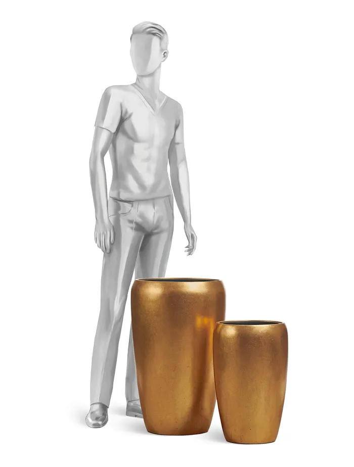 Кашпо Metal - TREEZ Effectory - Сусальное золото - Высокий округлый конус