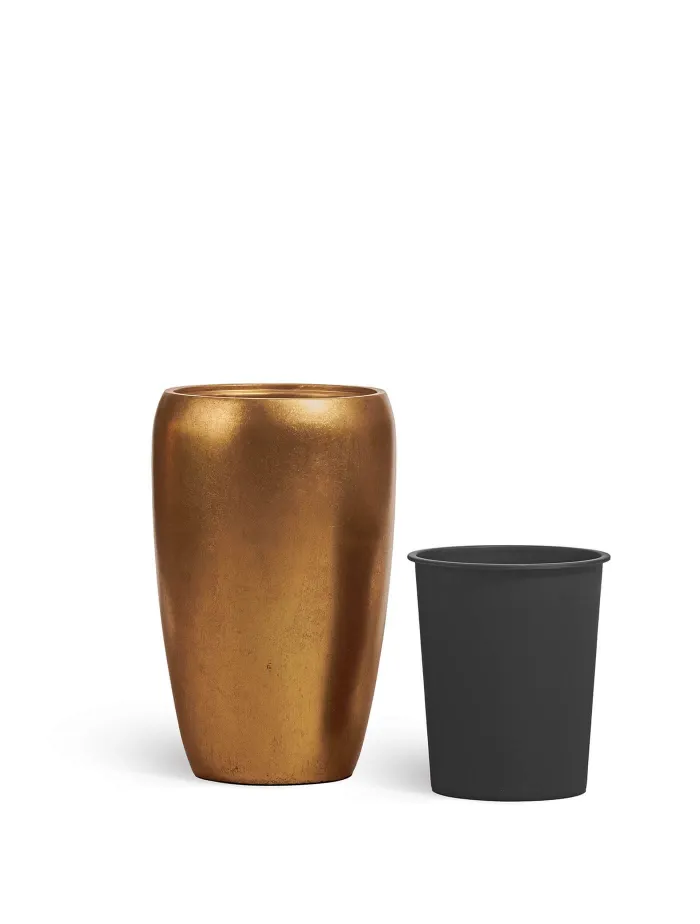 Кашпо Metal - TREEZ Effectory - Сусальное золото - Высокий округлый конус