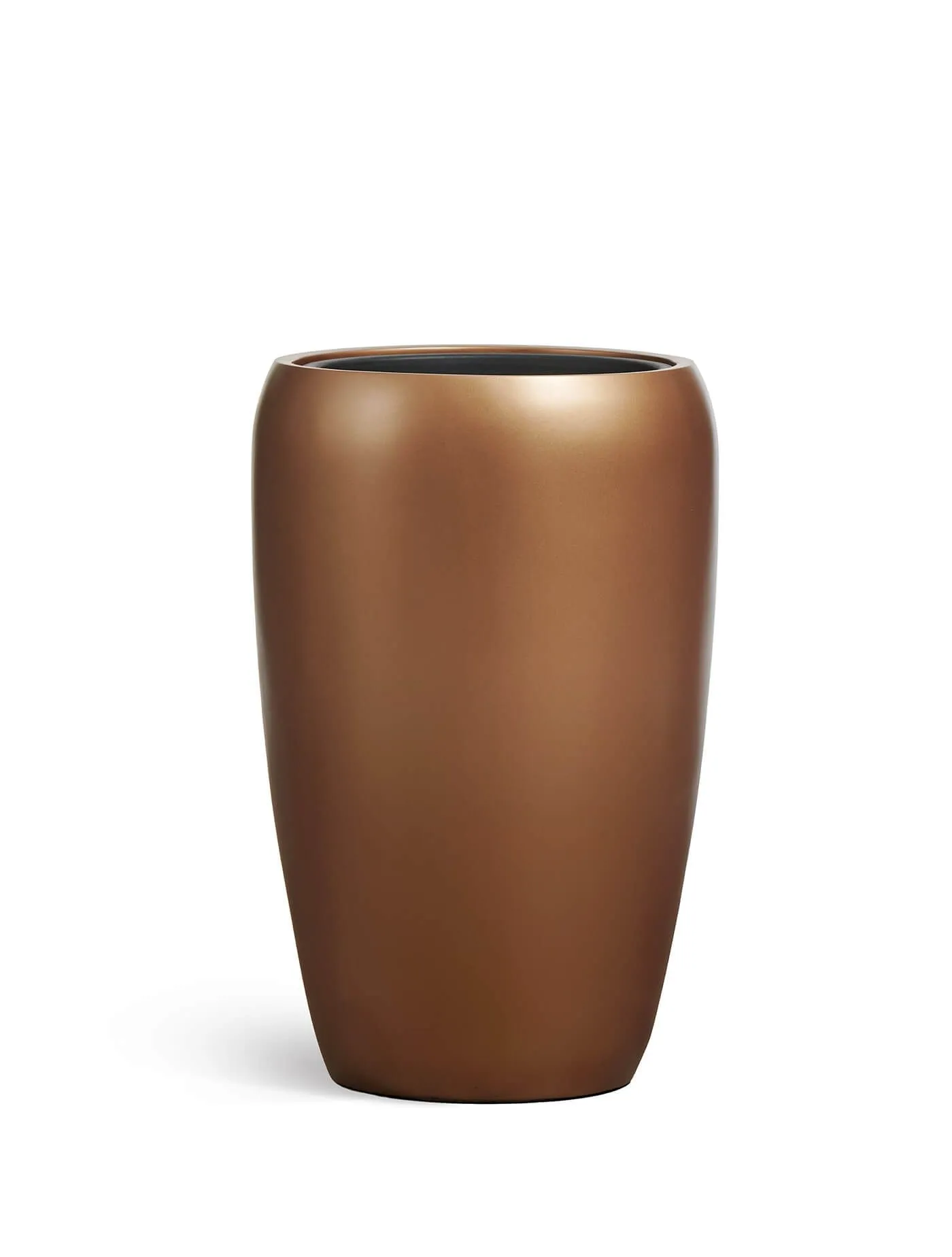 Кашпо Metal - TREEZ Effectory - Лаковое тёмное золото -  Высокий округлый конус