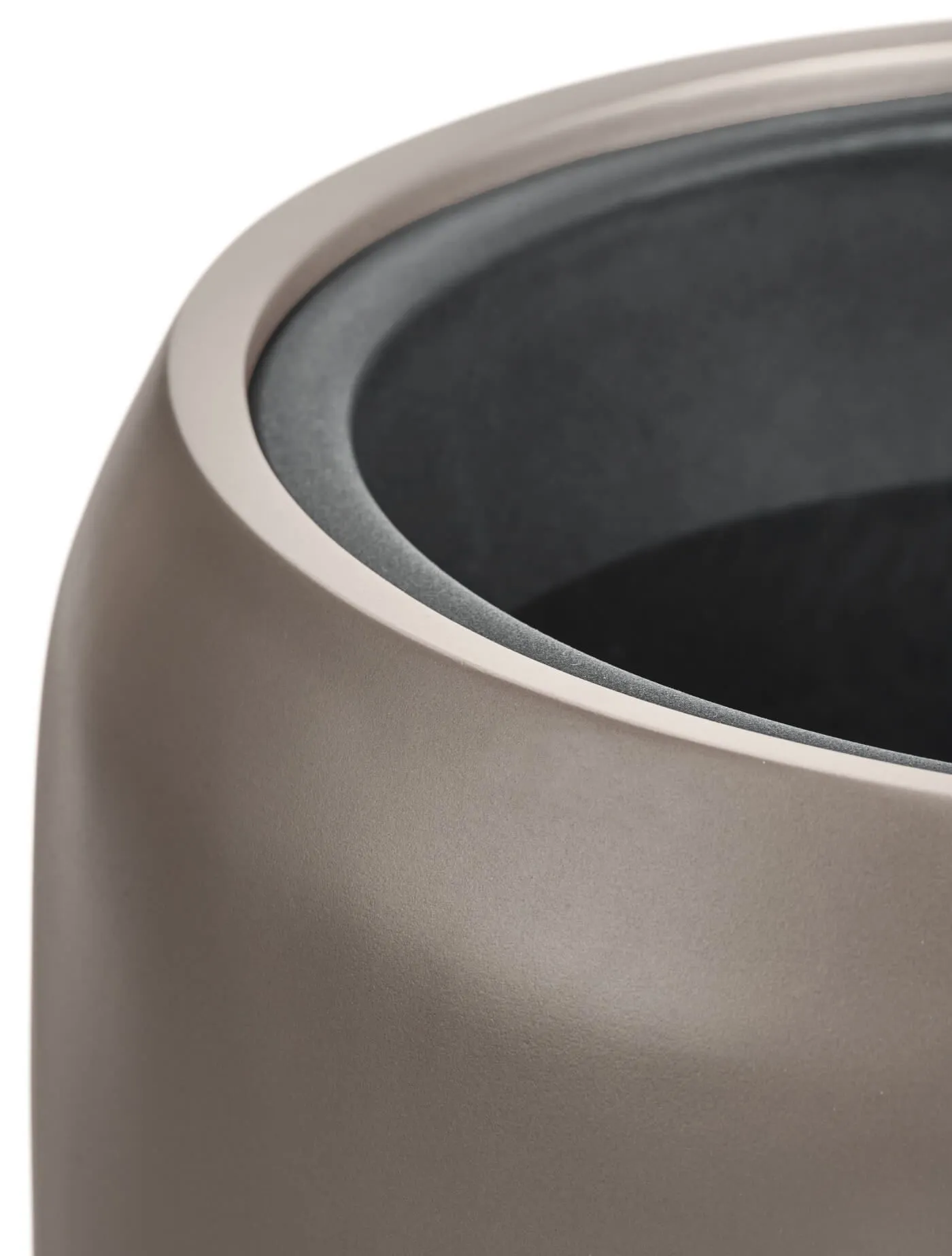 Кашпо Metal - TREEZ Effectory - Лаковое тёмное серебро - Высокий округлый конус