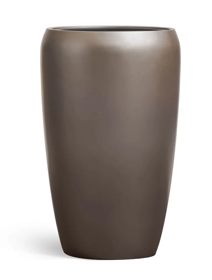 Кашпо Metal - TREEZ Effectory - Лаковое тёмное серебро - Высокий округлый конус