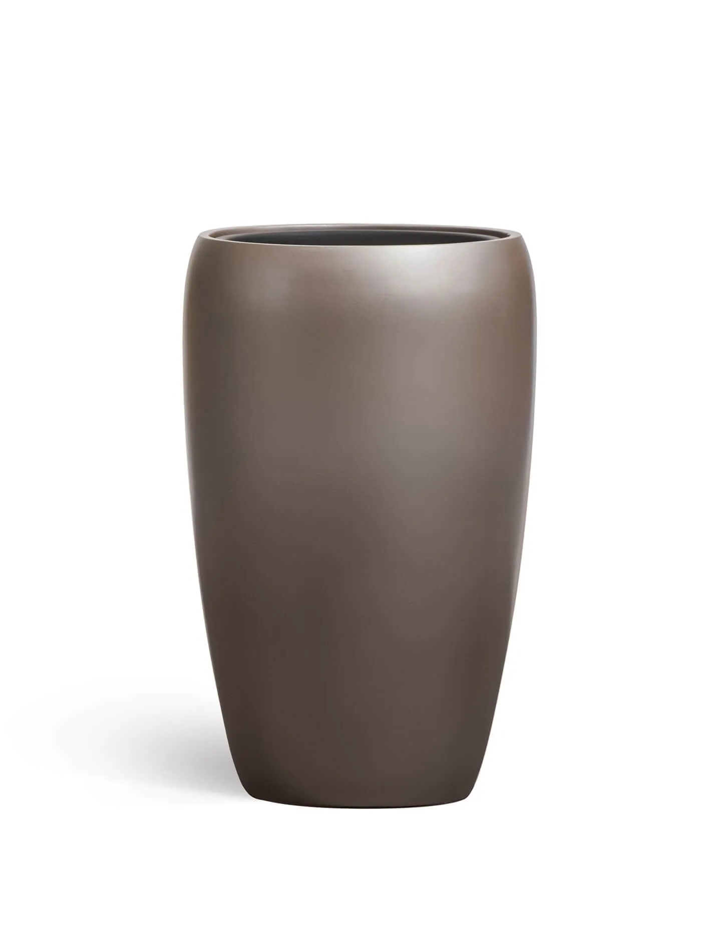 Кашпо Metal - TREEZ Effectory - Лаковое тёмное серебро - Высокий округлый конус