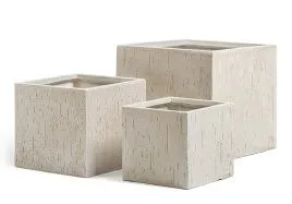 Кашпо Cork - TREEZ ERGO - Белый песок - Куб