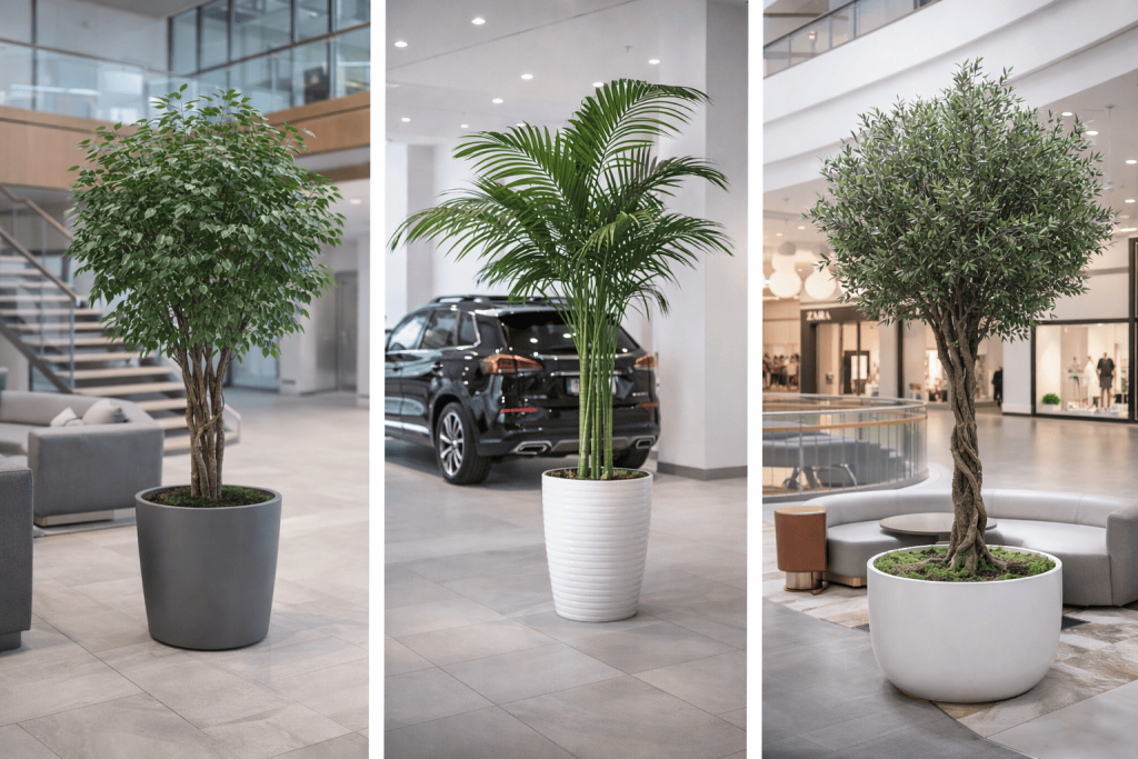 Искусственные деревья для интерьера: какие виды «работают» в холлах, шоурумах и ТЦ